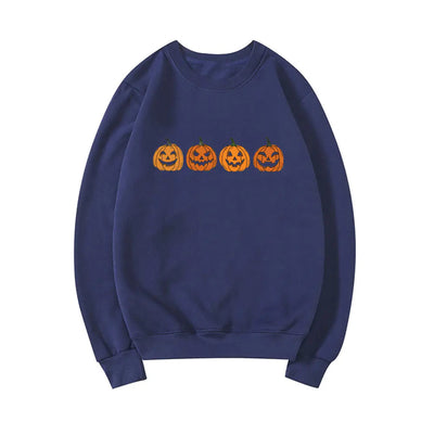 Halloween Evil Pumpkin Head Funny Printed Hoodie EXCHANGE THRIFT