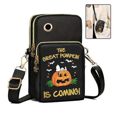 Halloween Pumpkin Pattern Phone Bag Coin Wallet Cute Mini Crossbody Shoulder Bags For Kids Women EXCHANGE THRIFT