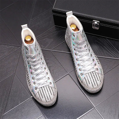 Rhinestone Middle Top Martin Boots for Men EXCHANGE THRIFT
